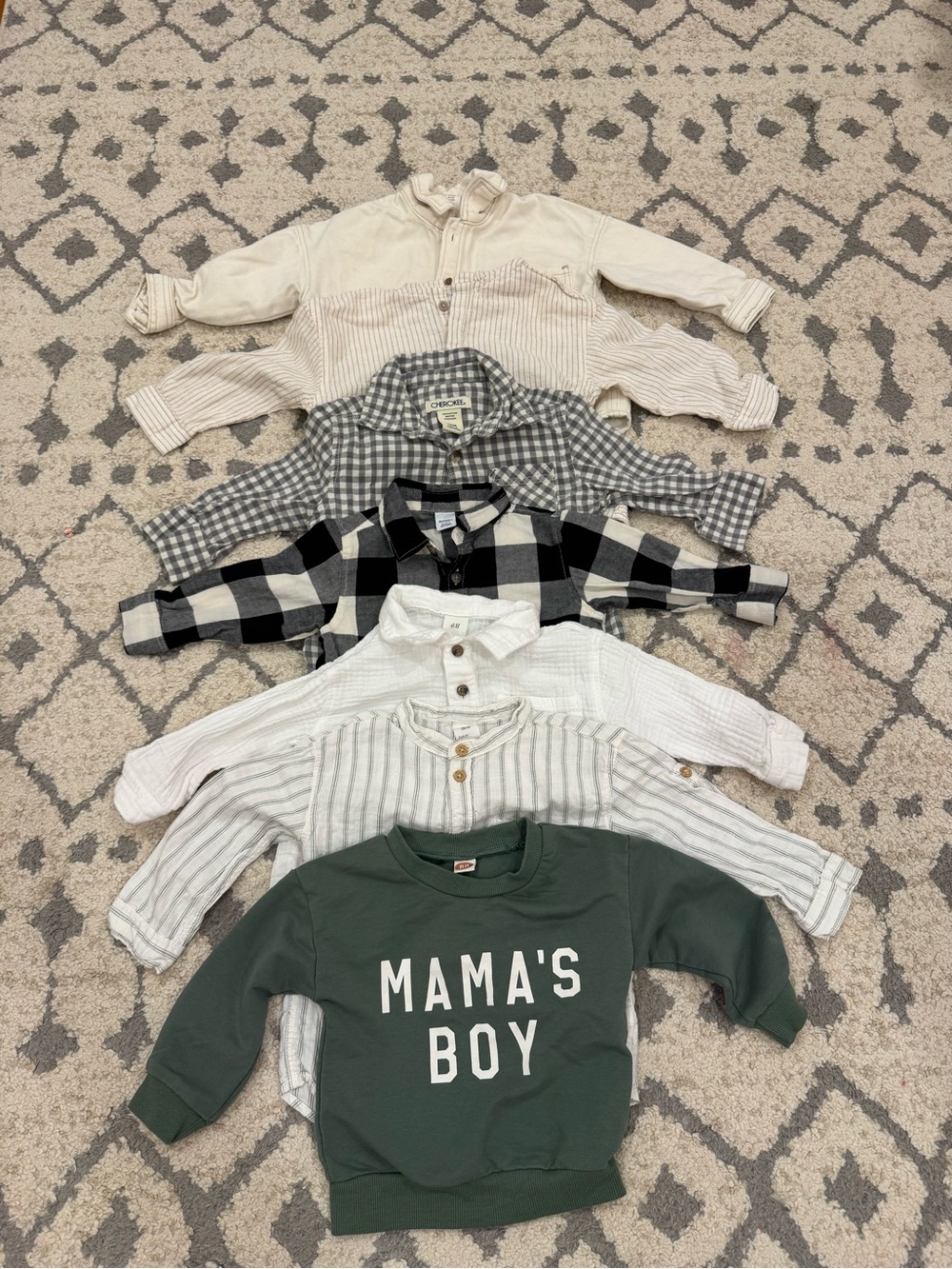 Baby Boy Long Sleeve Shirts Bundle Size 6-12, 12-18months
